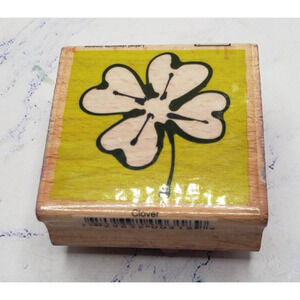 Vap! Scrap Ellen Vener Village Arts Press Four Leaf Clover Mounted Rubber Stamp